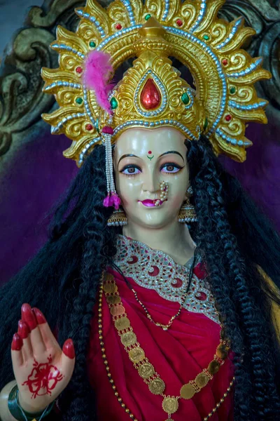 Deusa Hindu Durga. Deusa Durga Ídolos em uma oficina de artista para o Festival de Durga . — Fotografia de Stock