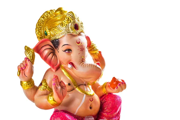 Hindoe God Ganesha. Ganesha Idol op witte achtergrond. — Stockfoto