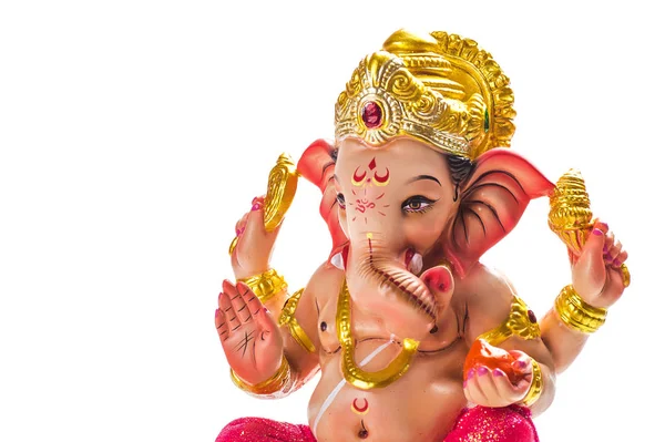 Hindu God Ganesha. Ganesha Idol on white Background. — Stock Photo, Image