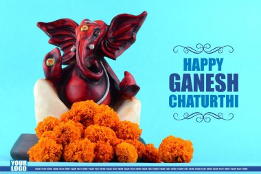 Lord ganesha Idol mutlu Ganesh Chaturthi tebrik kartı tasarımı