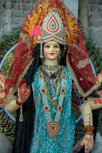Déesse hindoue Durga. Déesse Durga Idols à un atelier d'artiste pour le Festival de Durga . — Photo