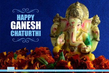 Lord ganesha Idol mutlu Ganesh Chaturthi tebrik kartı tasarımı