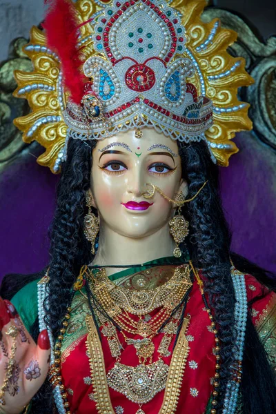 Deusa Hindu Durga. Deusa Durga Ídolos em uma oficina de artista para o Festival de Durga . — Fotografia de Stock