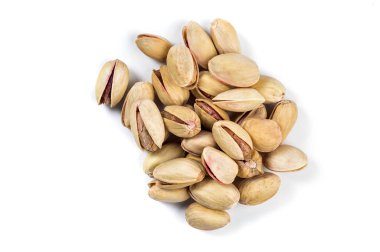 beyaz zemin üzerine Antep fıstığı