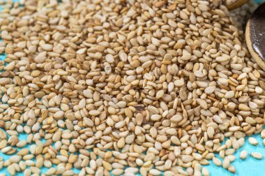 Arkaplan olarak susam tohumları, Yakın plan, Doku