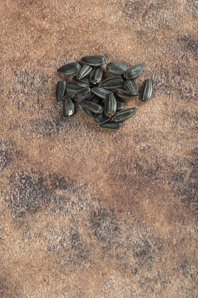 Semi di girasole (Helianthus annuus) su fondo di pietra . — Foto Stock