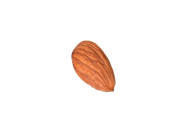 Kacang almond lezat diisolasi pada latar belakang putih — Stok Foto