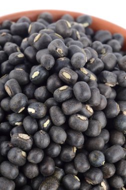 Urad dal, siyah gram, beyaz arka plan Vigna mungo