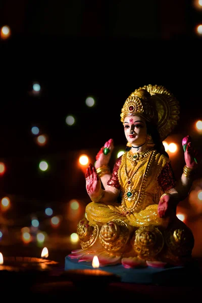 Lakshmi - Hindu goddess ,Goddess Lakshmi. Goddess Lakshmi during — Stock Photo, Image