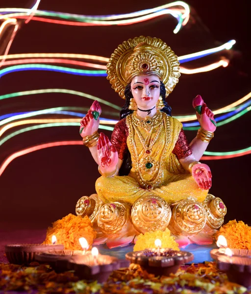 Lakshmi - dea indù, dea Lakshmi. Dea Lakshmi durante — Foto Stock
