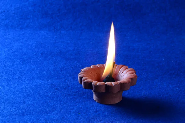 Clay diya lampy během Diwali Celebration. Pozdrav Karta Design Indian Hindu Light Festival s názvem Diwali — Stock fotografie