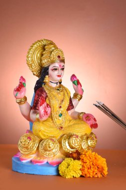 Lakshmi - Hindu tanrıçası, Tanrıça Lakshmi. Diwali Kutlamaları sırasında Tanrıça Lakshmi. Hint Hindu Işık Festivali Diwali