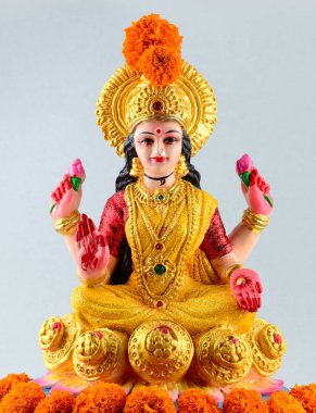Lakshmi - Hindu tanrıçası, Tanrıça Lakshmi. Diwali Kutlamaları sırasında Tanrıça Lakshmi. Hint Hindu Işık Festivali Diwali