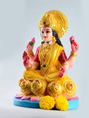 Lakshmi - Hindu tanrıçası, Tanrıça Lakshmi. Diwali Kutlamaları sırasında Tanrıça Lakshmi. Hint Hindu Işık Festivali Diwali