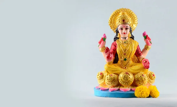 Лакшмі - індуїстська богиня, богиня Лакшмі. Богиня Лакшмі під час Святкування Дівалі. Індійський фестиваль світла індусів під назвою Diwali — стокове фото