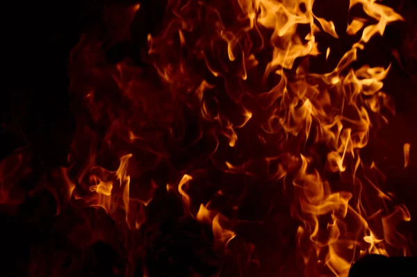 Feuer Auf Schwarzem Hintergrund — Stockfoto