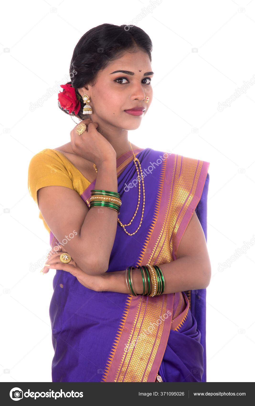 Beautiful Ethnic Indian Saree. Young Woman in Red, Colorful, Sensual,  Wedding and Very Feminine Outfit - Indian Sari Poses on Old Stock Photo -  Image of east, costume: 206589978