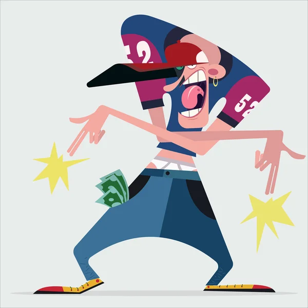 Rap animasyonlu tarzda eğlenceli — Stok Vektör