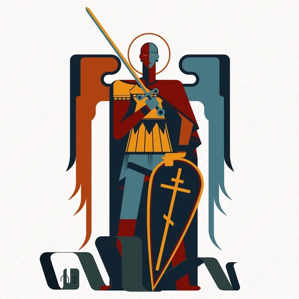 Archangel Michael, icon. — Stock Vector