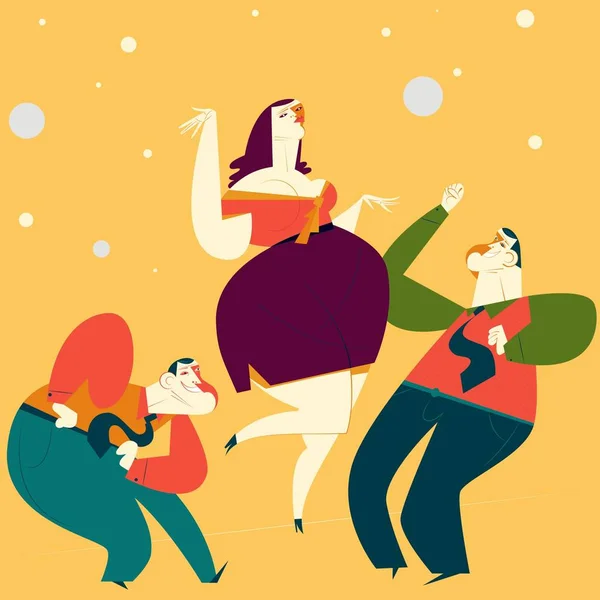 Danse lors d'une fête d'entreprise — Image vectorielle
