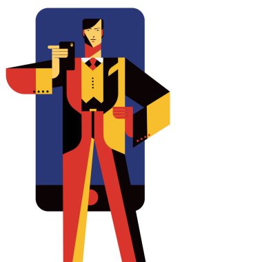 İşadamı telefonda fotoğraf çekmek