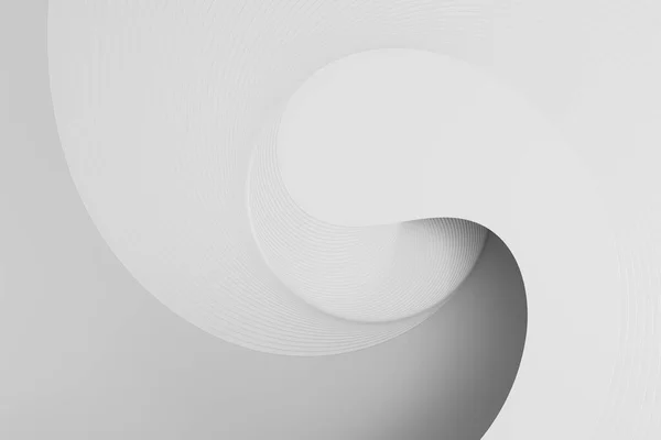 抽象的な背景の3Dレンダリング 螺旋状に収束する白い曲線 — ストック写真