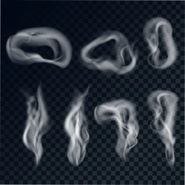Un ensemble de fumée grise — Image vectorielle
