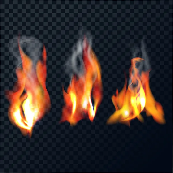Zestaw płomienie — Wektor stockowy