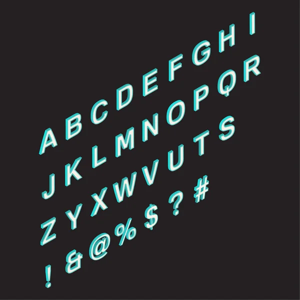 Izometrické alphabet.3d — Stockový vektor