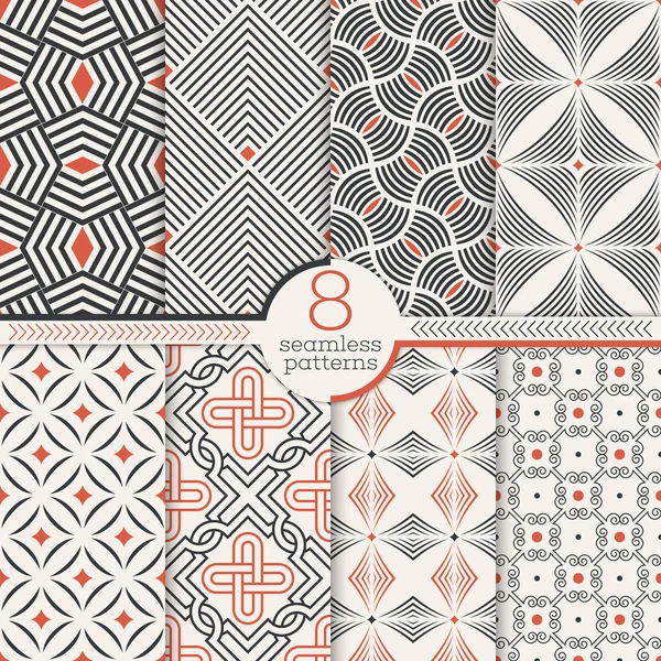 Ensemble de motifs art déco sans couture — Image vectorielle