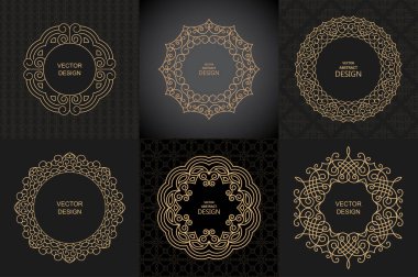 Monogram satır vintage çerçeve kümesi