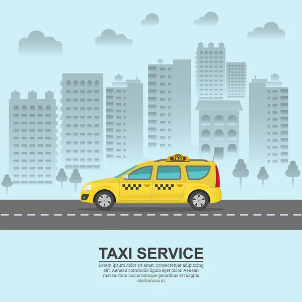 Taxi mot bakgrund — Stock vektor