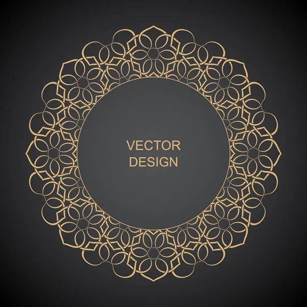 Monogram line vintage frame — Stock Vector