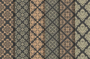 6 vektör Dikişsiz desen seti