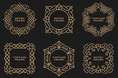 Monogram satır vintage çerçeveler