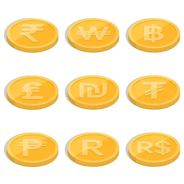 Una serie di monete — Vettoriale Stock