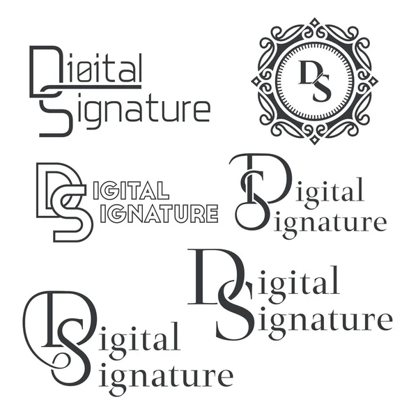Набор текстовых логотипов — стоковый вектор