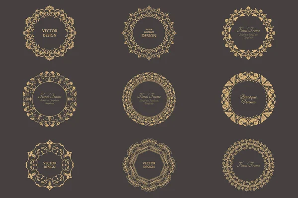 Set of circular baroque patterns — Stock Vector