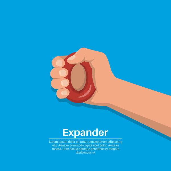 Рука сжимает резиновый расширитель запястья
