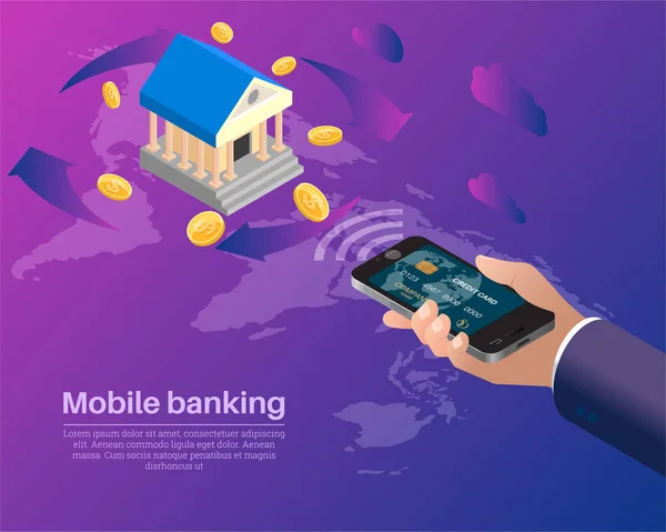 Mobil bankacılık — Stok Vektör