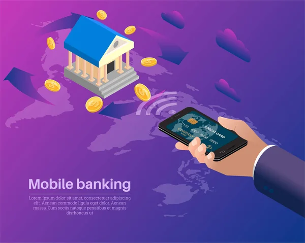 Mobil banki szolgáltatások — Stock Vector