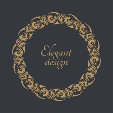 Monogram hattı klasik çerçevesi. Tebrik kartları. Düğün davetiyeleri. Retro tarzı. Vektör logo şablonu, etiketler ve rozetler