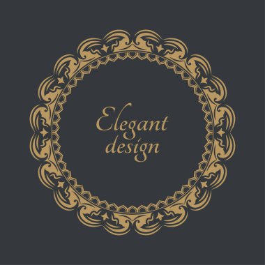 Monogram hattı klasik çerçevesi. Tebrik kartları. Düğün davetiyeleri. Retro tarzı. Vektör logo şablonu, etiketler ve rozetler