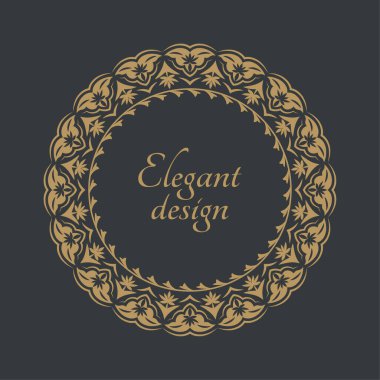 Monogram hattı klasik çerçevesi. Tebrik kartları. Düğün davetiyeleri. Retro tarzı. Vektör logo şablonu, etiketler ve rozetler