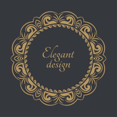 Monogram hattı klasik çerçevesi. Tebrik kartları. Düğün davetiyeleri. Retro tarzı. Vektör logo şablonu, etiketler ve rozetler