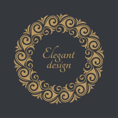 Monogram hattı klasik çerçevesi. Tebrik kartları. Düğün davetiyeleri. Retro tarzı. Vektör logo şablonu, etiketler ve rozetler