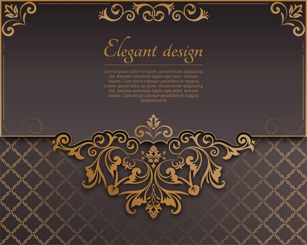 Cadre Vintage Style Baroque Ornement Ancien Décoratif Carte Des Invitations — Image vectorielle