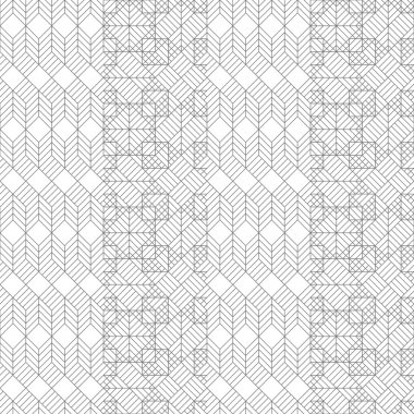 Vektör kusursuz desen. Çizgili altıgenler ve eşkenar dörtgenlerle düzenli olarak karolardan oluşan ince çizgilerle modern stil dokusu. Soyut geometrik arkaplan