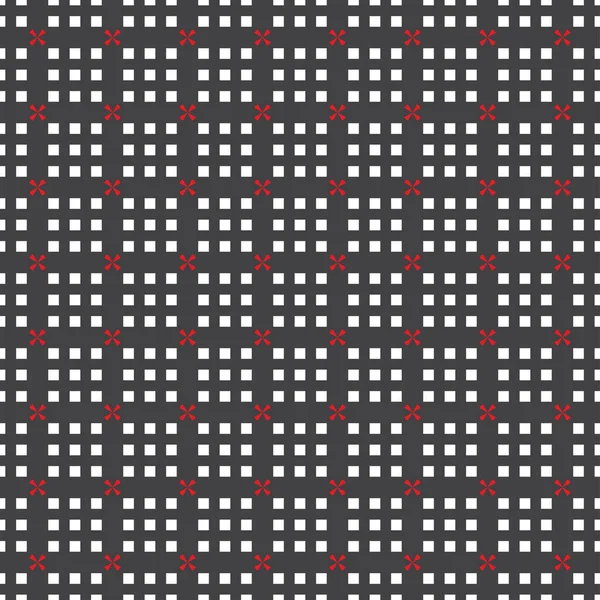 Seamless Pattern Repeating Modern Geometrical Texture Consisting Crosses Squares Vector — Stock Vector