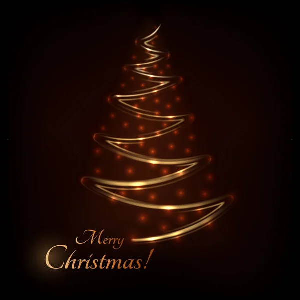 五彩缤纷的圣诞树 在漆黑的背景上 献上节日的装饰品 圣诞快乐 设计的要素 矢量孤立的说明 — 图库矢量图片